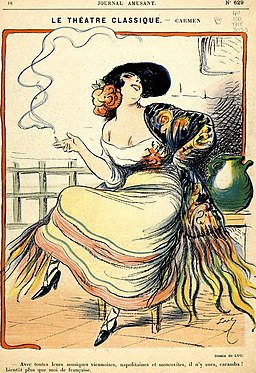 Carmen - illustration by Luc for Journal Amusant 1875